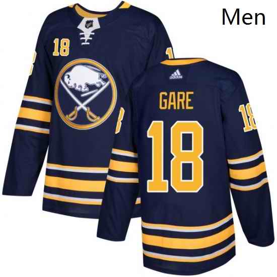 Mens Adidas Buffalo Sabres 18 Danny Gare Authentic Navy Blue Home NHL Jersey